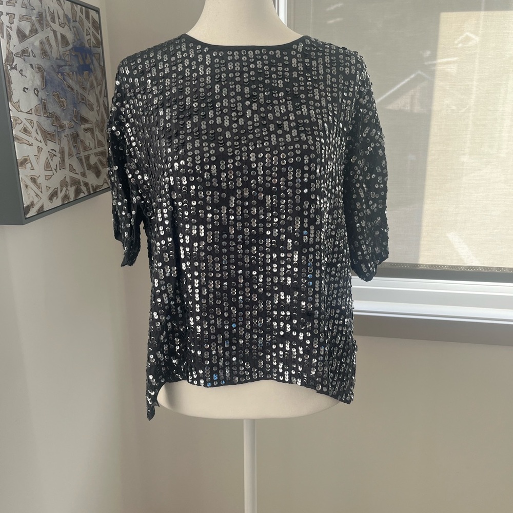 Velvet Brand Shimmery Grey Blouse